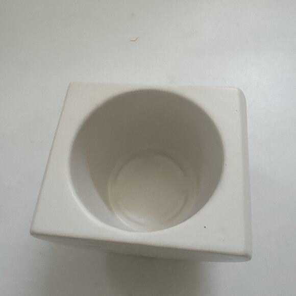 Jonathan Adler Partylite White Pottery APPLE Candle‎ Holder with Lid Home Decor - Picture 5 of 10